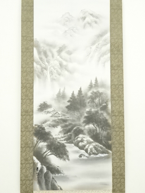 道具 ] - 道具 春径筆 水墨山水 肉筆絹本掛軸 | ネットショップ圭